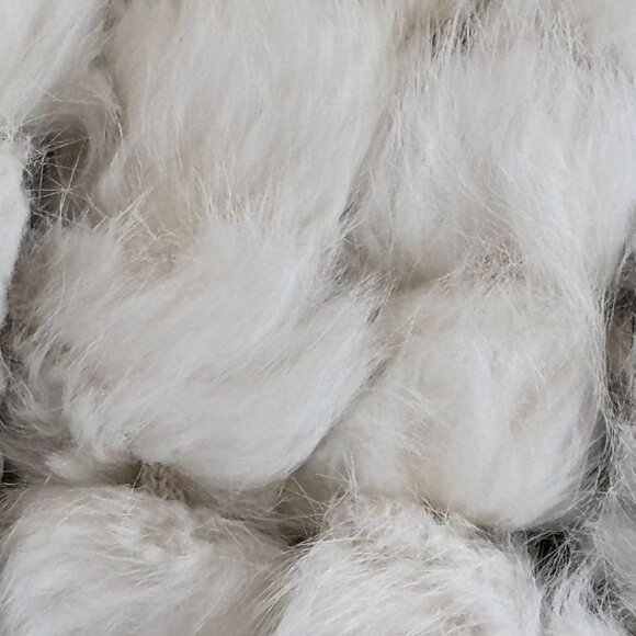 Cejon Rabbit Fur Scarf Winter White Soft Luxurious Accessory Pom Pom 54 x 5 inch - Picture 5 of 8
